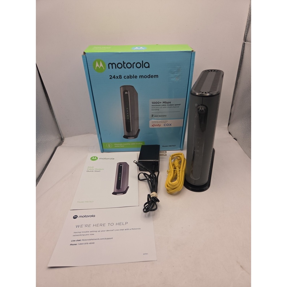 Motorola 24x8 Cable Modem Model MB7621 1000+ Mbps DOCSIS 3.0 - TESTED WORKS